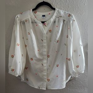 Floral White Blouse